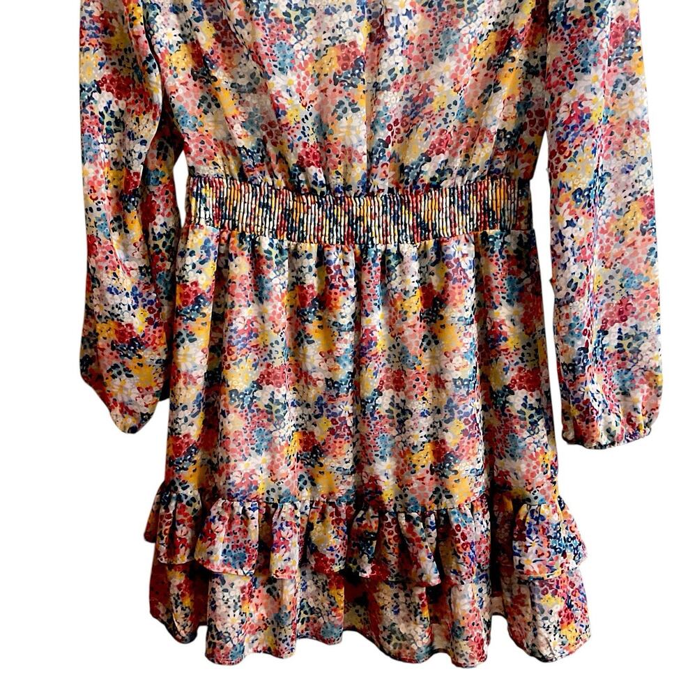 Zara Dress Womens Size XS Tie Neck Ruffle Mini Floral Romantic Boho Peasant - Picture 10 of 14